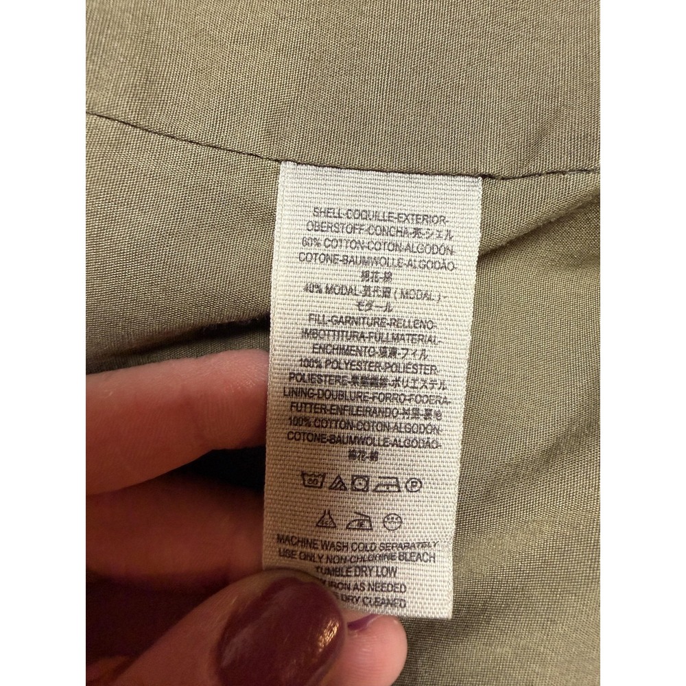 Free People Quilted Puffer Jacket Olive Green Double Breasted Oversized XS - Picture 11 of 15